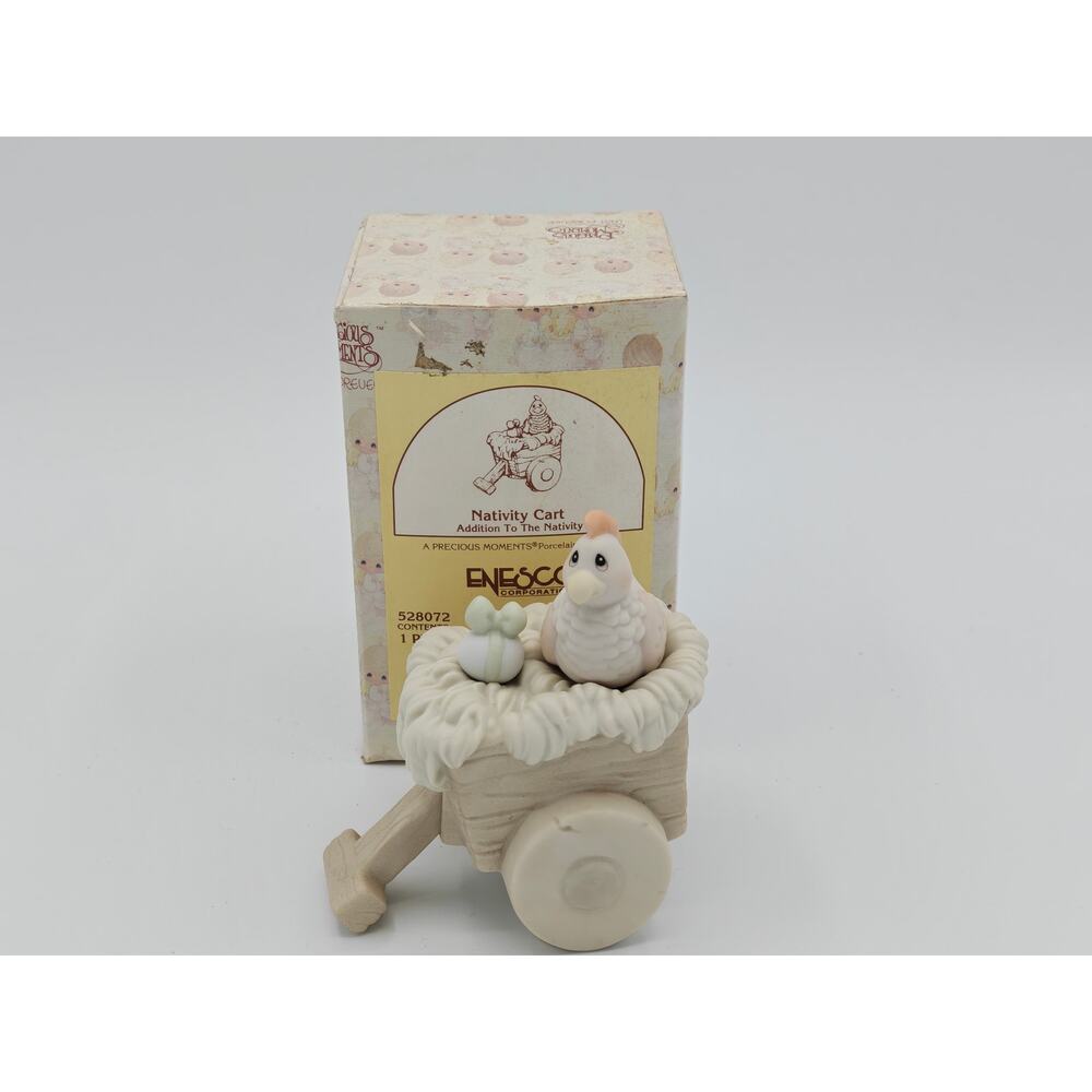 Precious Moments Nativity Cart 528072 Enesco 1994 Porcelain Figurine With Box